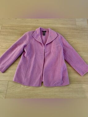 Valerie Stevens Pink Wool Blend Open-Front Jacket